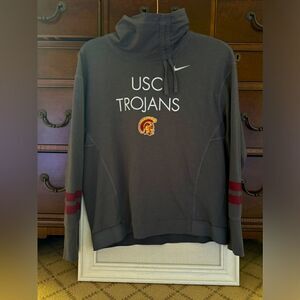 Nike Dri-Fit USC Trojans charcoal gray funnel neck pullover NWOT L